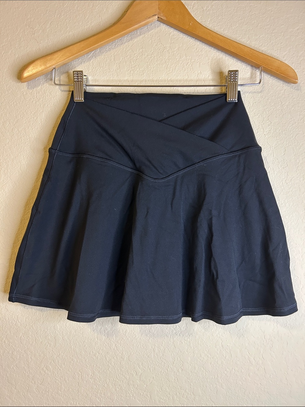 aerie Black Circle Skater Mini Skirt